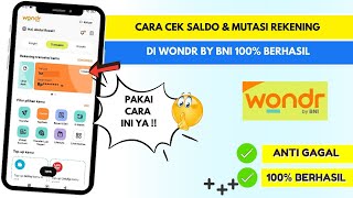 Cara Cek Saldo & Mutasi Rekening di Wondr by BNI 100% BERHASIL