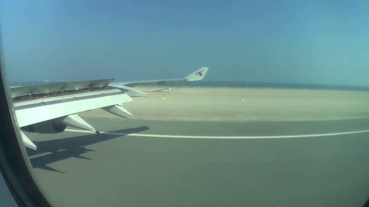 Qatar Airways Airbus A340 Landing in DOHA - CMB