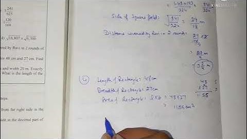 Class-8th Maths Chapter-3 Square and square roots exercise-3.6