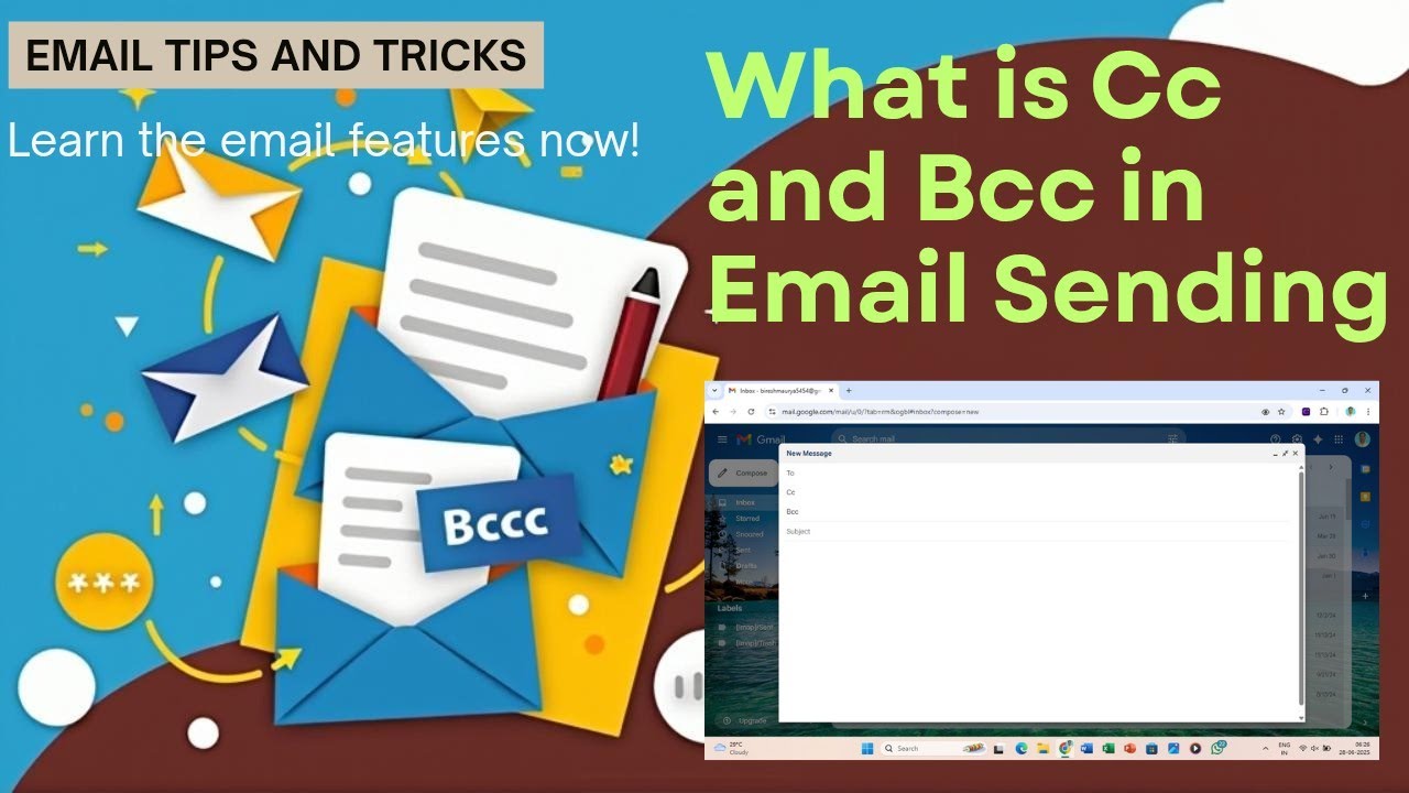 What is Cc and Bcc in Email | how to do a professional mail - YouTube
