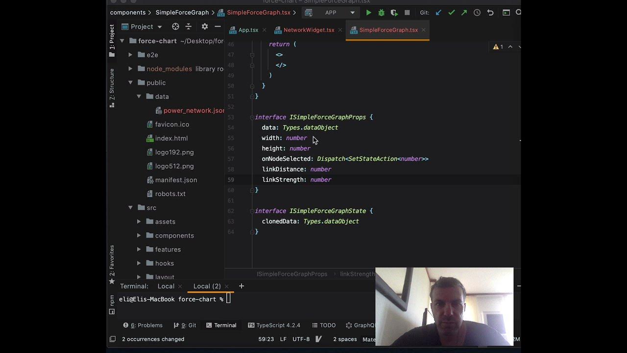 Integrating d3.js with React - Force Chart - Force network graph ...