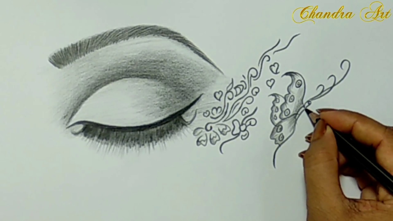 Cool Sketches - Pencil drawing Beautiful Eye #Easy - YouTube