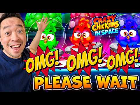 WHAT KIND OF JACKPOT IS THIS!??? HUGE TRIPLE POP! CRAZY CHICKENS IN SPACE Slot Machine (ARISTOCRAT)