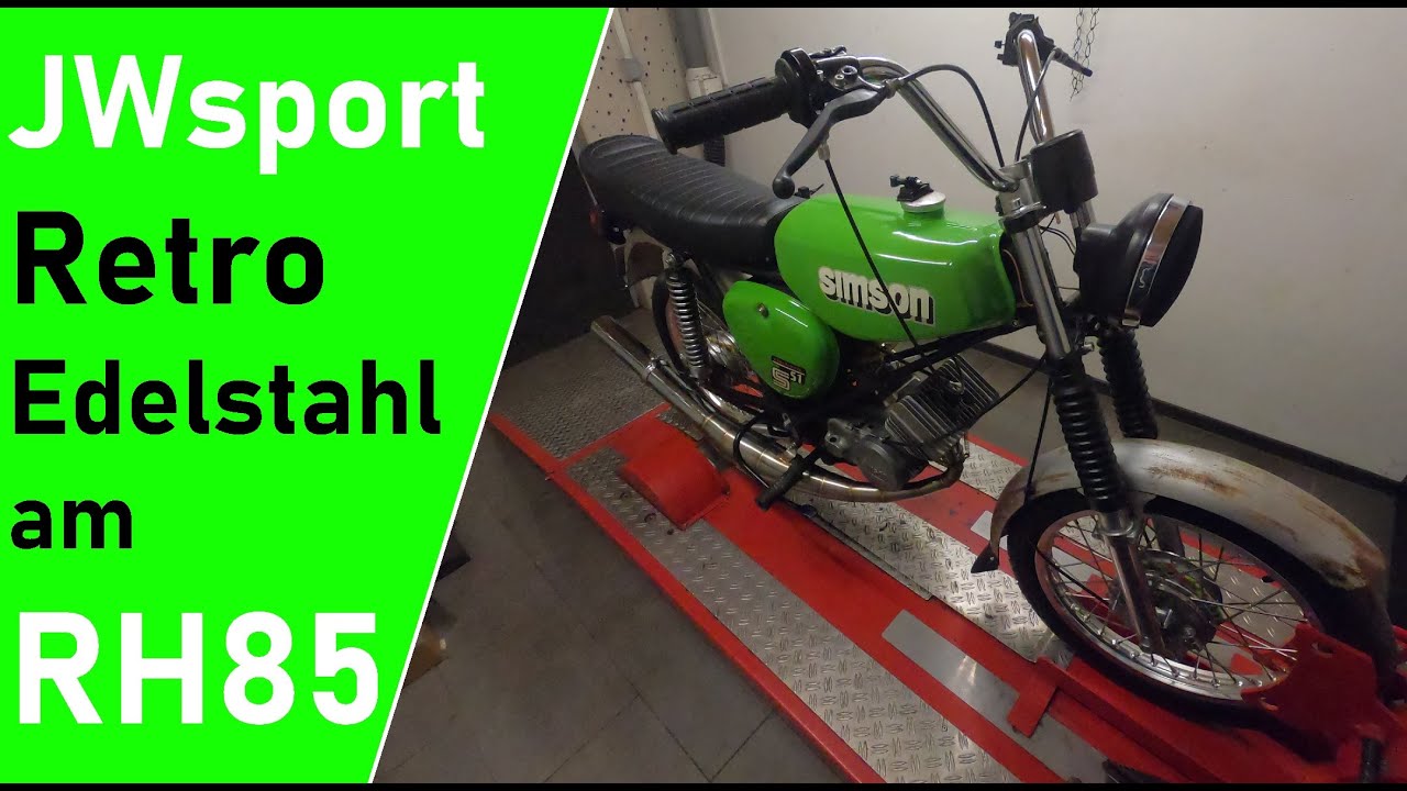 SIMSON TUNING | JWsport Retro Auspuff Edelstahl Serienoptik am RH85 Membran auf dem Prüfstand