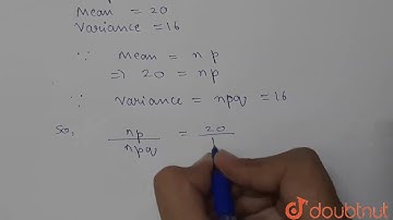 The mean and variance of a binomial distribution (p+q)^n are 20 and 16 respectively. Then, the p...