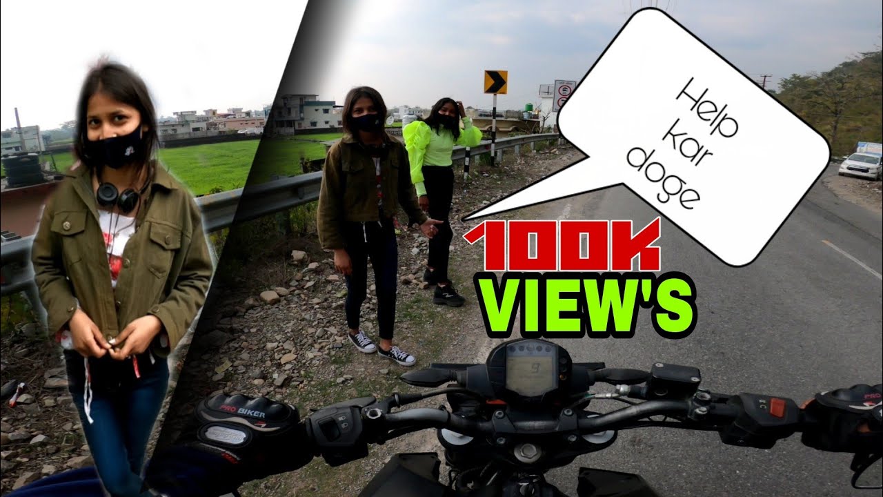 Helped Two Cute Girl's☺️ | Girls Want Lift😯 | Duke 250 | V-28