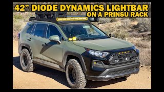 Installing A 42' Diode Dynamics Light Bar onto Steves Toyota Rav4 Prinsu Roof Rack | Install + Wire