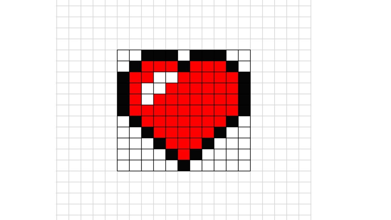 How to draw a cute  Heart - Pixel Art