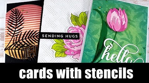 cards with stencils | 3 techniques