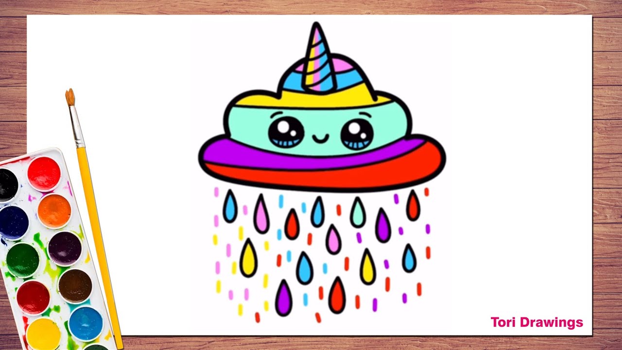 Как нарисовать облако с единорогом | Рисование радужного облака: пошаговая инструкция | Рисование...