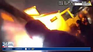 Intense video: Massive explosion at New York City home sends police officers flying