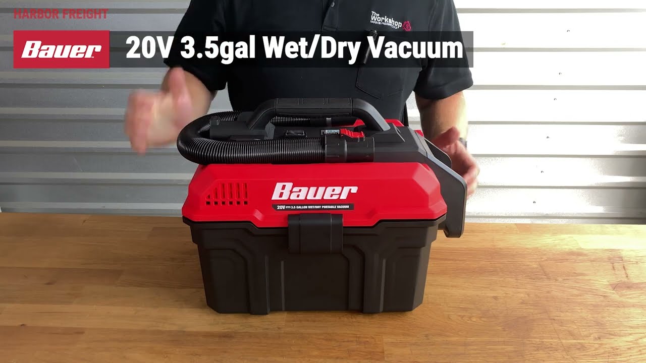 Bauer 20V Cordless 3.5 Gallon Wet Dry Vacuum Overview | Harbor Freight