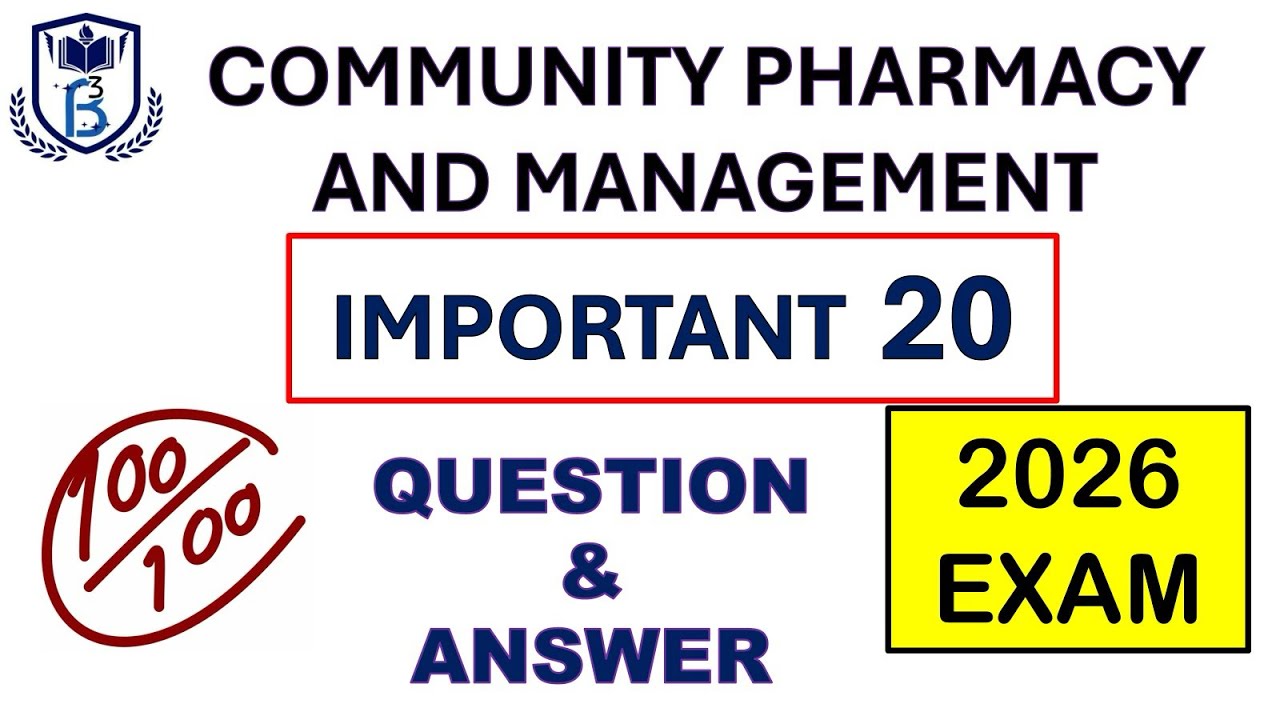 Community pharmacy and management D Pharma 2nd Year Important Question ...