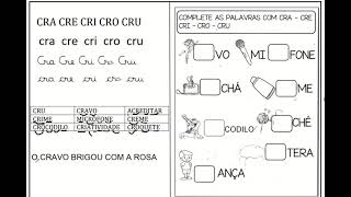 Sílabas Complexas CR, Cra - Cre - Cri - Cro - Cru - Crão