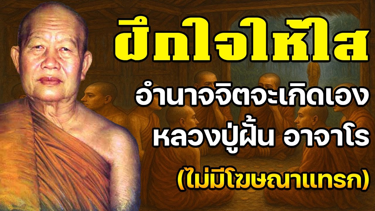 ฝึกใจให้ใส อำนาจจิตจะเกิดเอง โดย หลวงปู่ฝั้น อาจาโร (ไม่มีโฆษณาแทรก) (เสียงจริงอ่านเองไม่ใช้เอไอ)