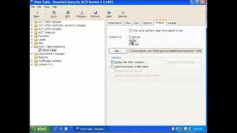 Stonefield Query - How to create a pivot table