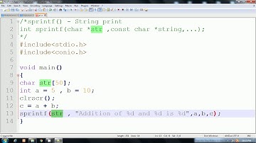 sprintf() function in C Language By Pankaj Panjwani(YCT Academy) | Hindi