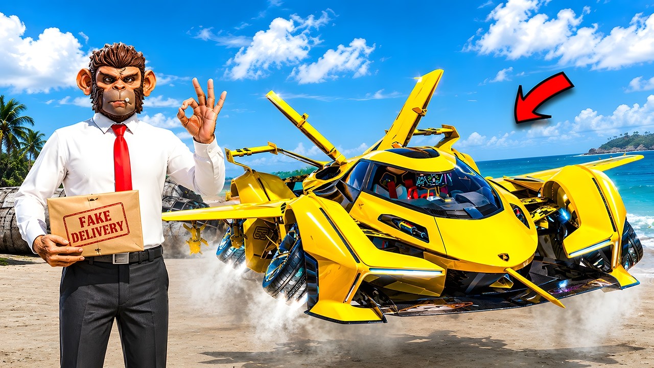 Stealing Flying Lamborghini from a Plane Crash sa GTA 5