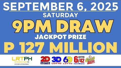[LIVE] PCSO Lotto Result Today 9PM September 6 2025 - Ez2 Result and Swertres Result