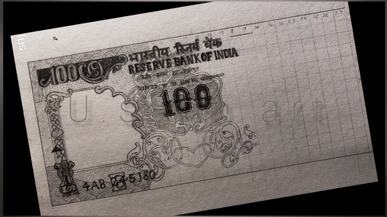 Real Ruppes Drawing How To Make 100 Rupees Drawing/Old 100 Rupees Drawing Easy/Rupees ...
