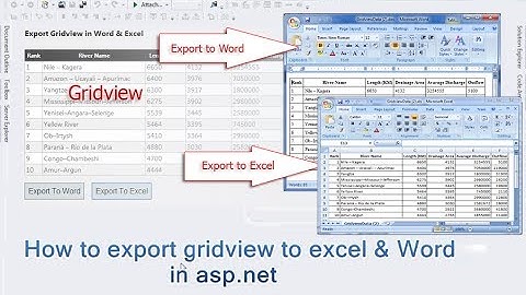 How to export gridview to excel & Word in asp.net