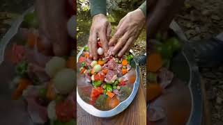 Turkish Pottery Kebab in Nature | Outdoor Cooking ASMR 🥘🌿 #cooking #asmr #nature #food