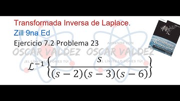Ejercicios 7.2 Problema 23 Dennis G. ZILL ED 9na Ed. Transformada Inversa de Laplace