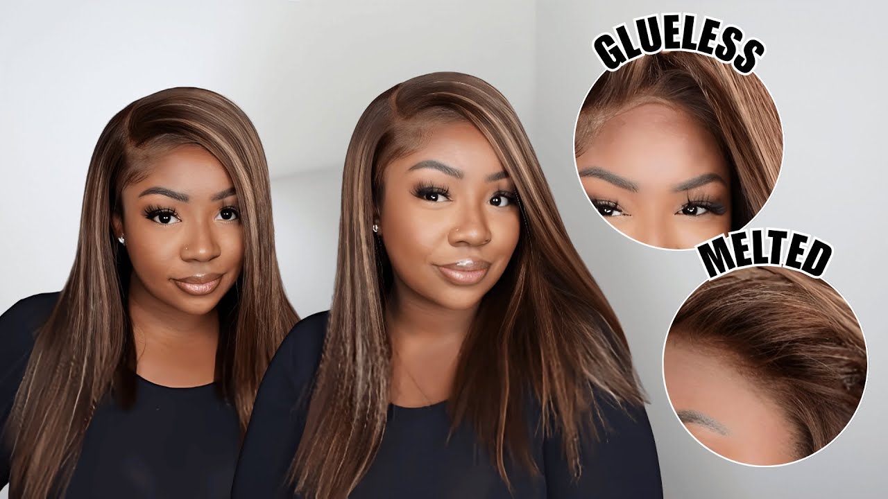 Парик сезона: легкий каштановый парик с челкой — естественное руководство без клея | Myfirstwig