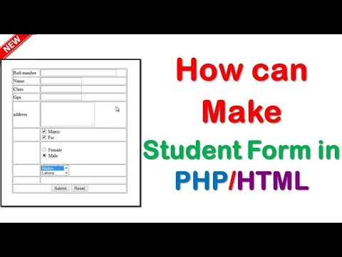 How Can Make Student Form in PHP/HTML - Very Easy with detail - YouTube