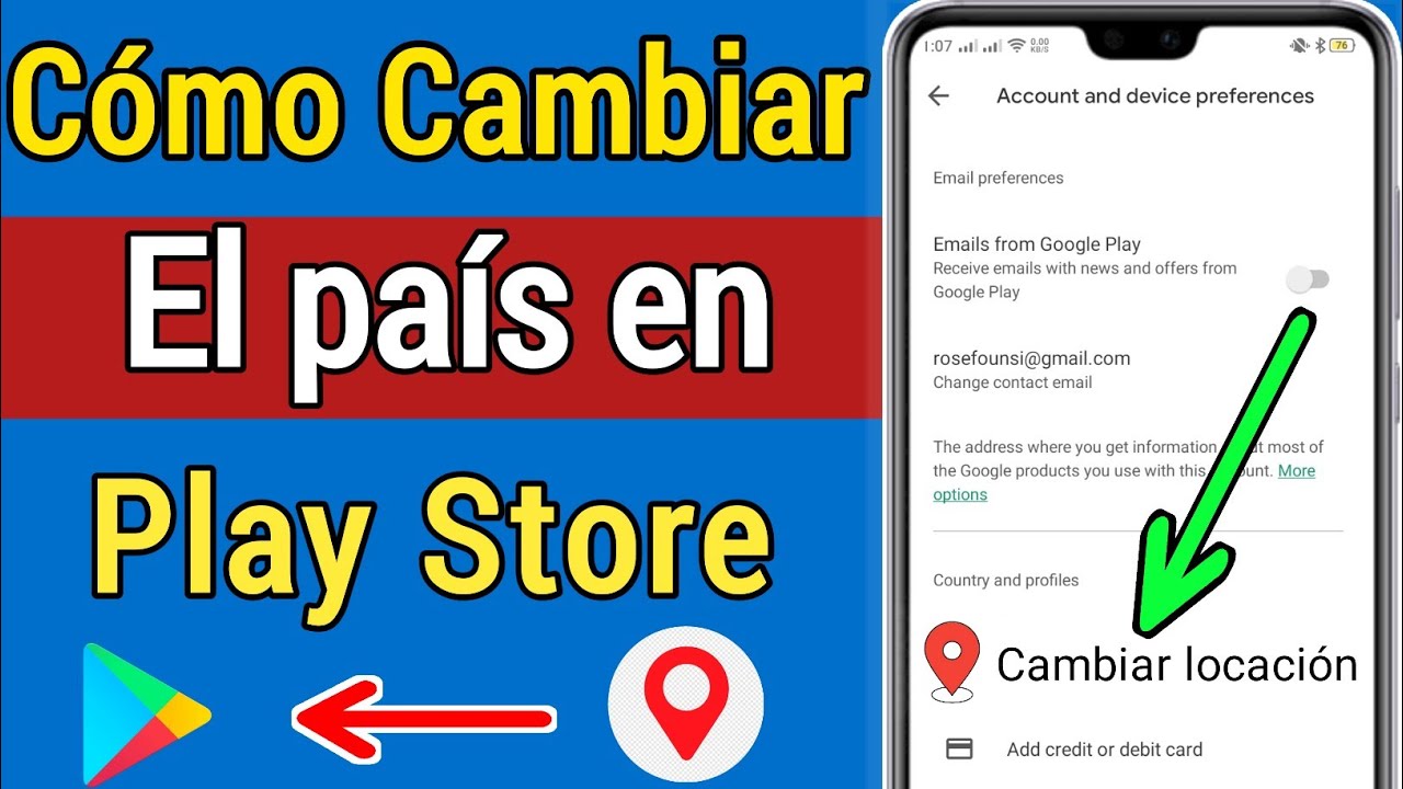Cómo cambiar el país de Play Store || Cómo cambiar el país / región de