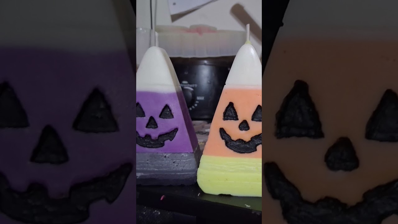 CANDY CORN -O- LANTERNS CANDLES lol and jack-o-lantern waxmelts #jackolantern #halloween #candles