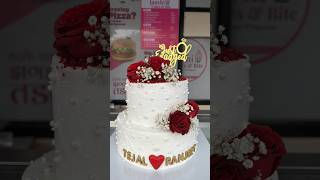 Engagement cake #engagement #ceremony #couple #rose #red #trending #youtubeshorts #justengaged #yt