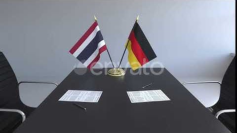 Flags of Thailand and Germany on the Table | Motion Graphics - Envato elements