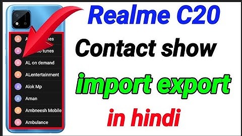 Realme C20 Contact settings | how to show contact import export realme c20