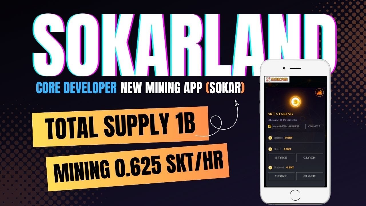New Mining App | SokarLand | SKT Token | GameFi | NFTs of in-game items
