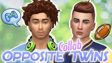 The Sims 4: OPPOSITE TWINS Create A Sim | Gamer & Sporty Jock (COLLAB with AvelineSims)
