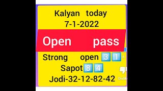 Kalyan today7-1-2022#100 open to close#कल्याण