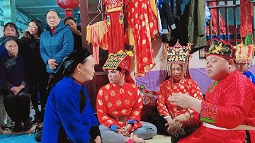 Hát then rất hay, đón khách, tướng then xuống ban rượu lộc. Lễ lẩu Then Linh. P14