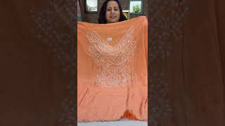 267C - Product code | +91 7901 901640 on WhatsApp | These ₹ 2,750 priced Jaipuri Crepe Peach Suit Fa