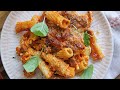 Baked Rigatoni with Blush Roasted Pepper Sauce Recipe - Laura Vitale