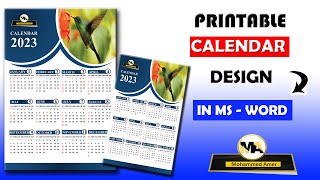 2023 printable calendar design in Ms - word