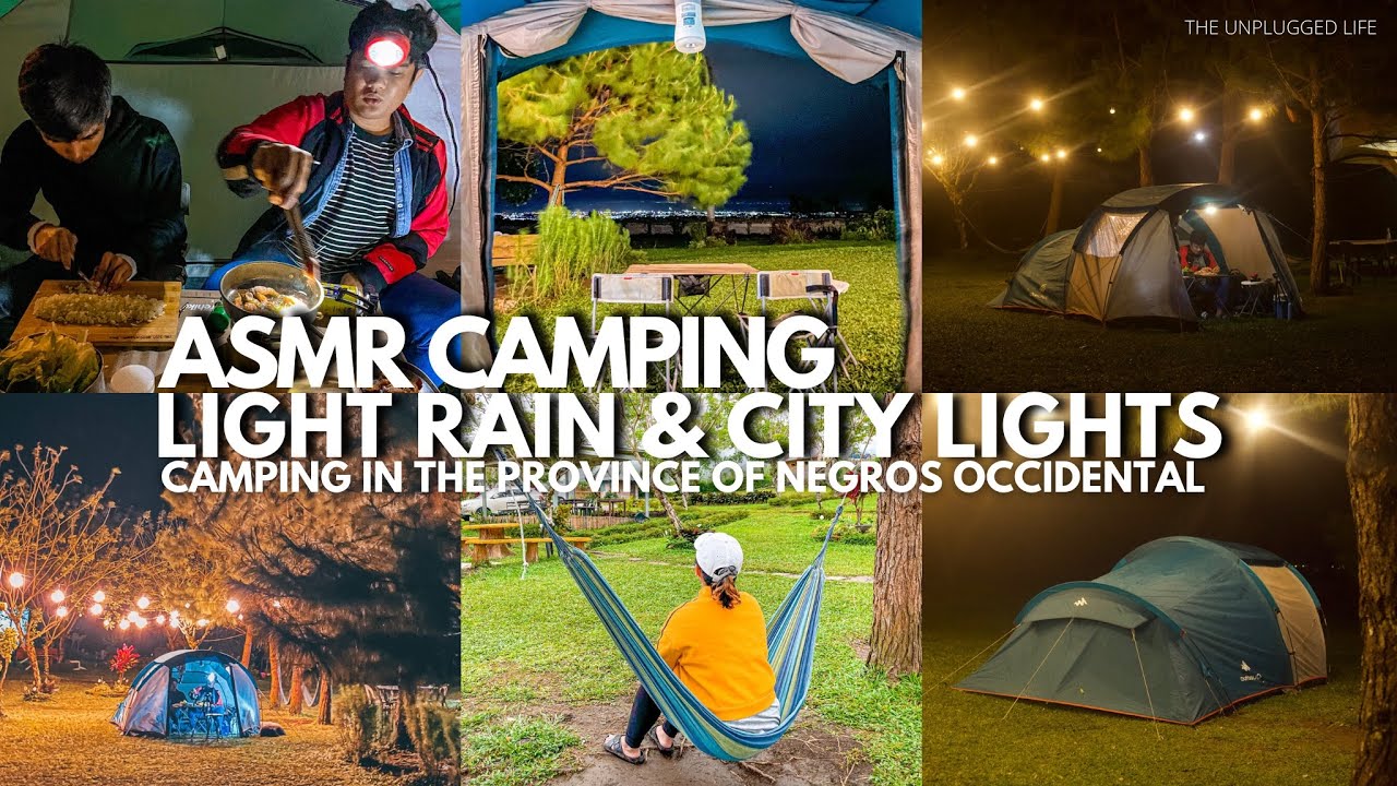 [18] light rain/ decathlon tent tour / city lights / relaxing camp 🇵🇭 CafeGip, Negros Occ.