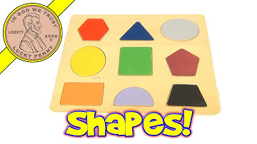 Learn Shapes and Colors Wood Puzzle - Circle, Triangle, Pentagon, Square, Oval, Trapezoid