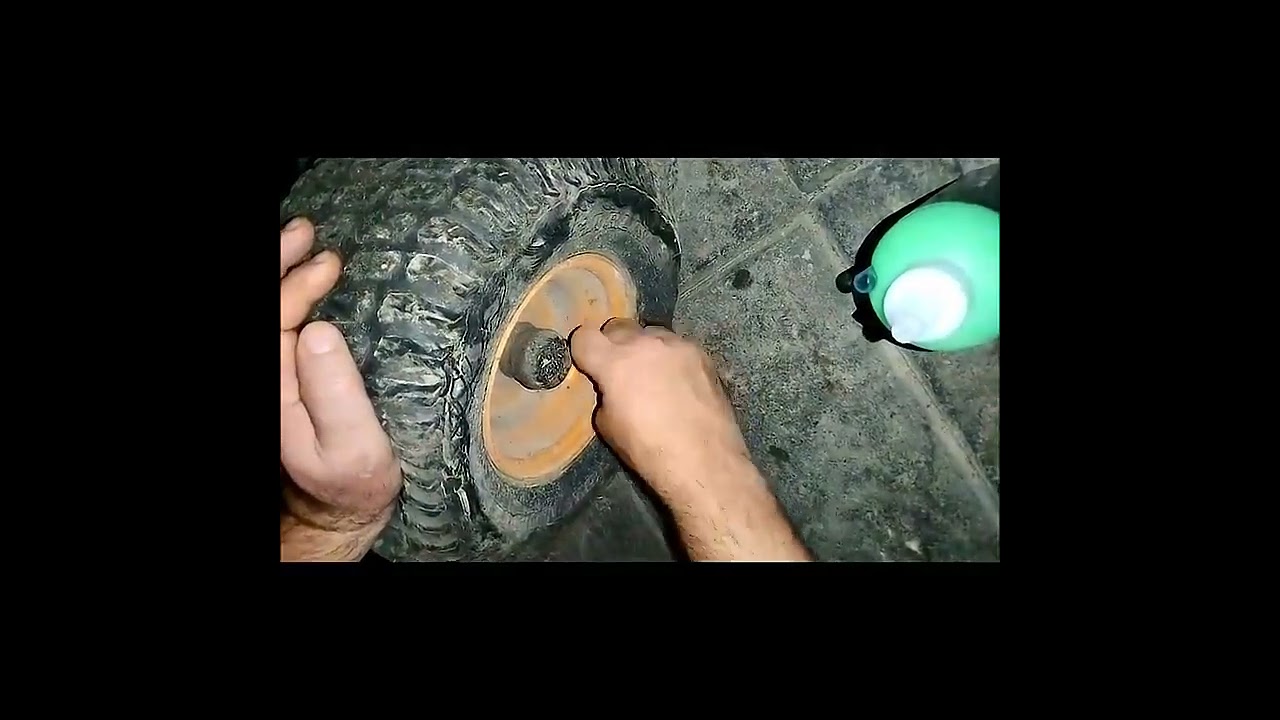 Flat Tire Repair on Riding Lawn Mower (with Slime) #shorts #flattire #tirerepair #diy #diyrepair