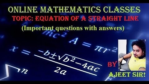 Maths | Equation of a Straight lines | Std-11| Question based on Normal form of lines
