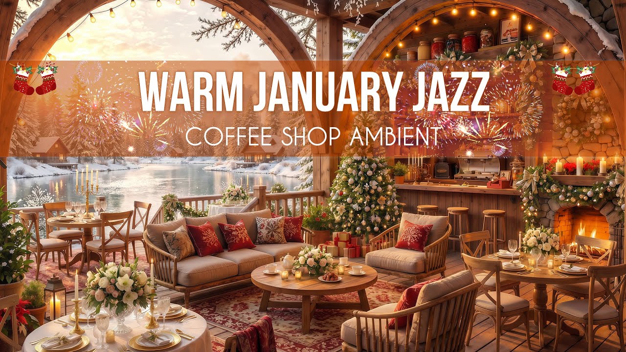 Peaceful Winter Jazz Cafe for Work ☕❄️ | Smooth Calm Cozy Jazz, Relaxing Music