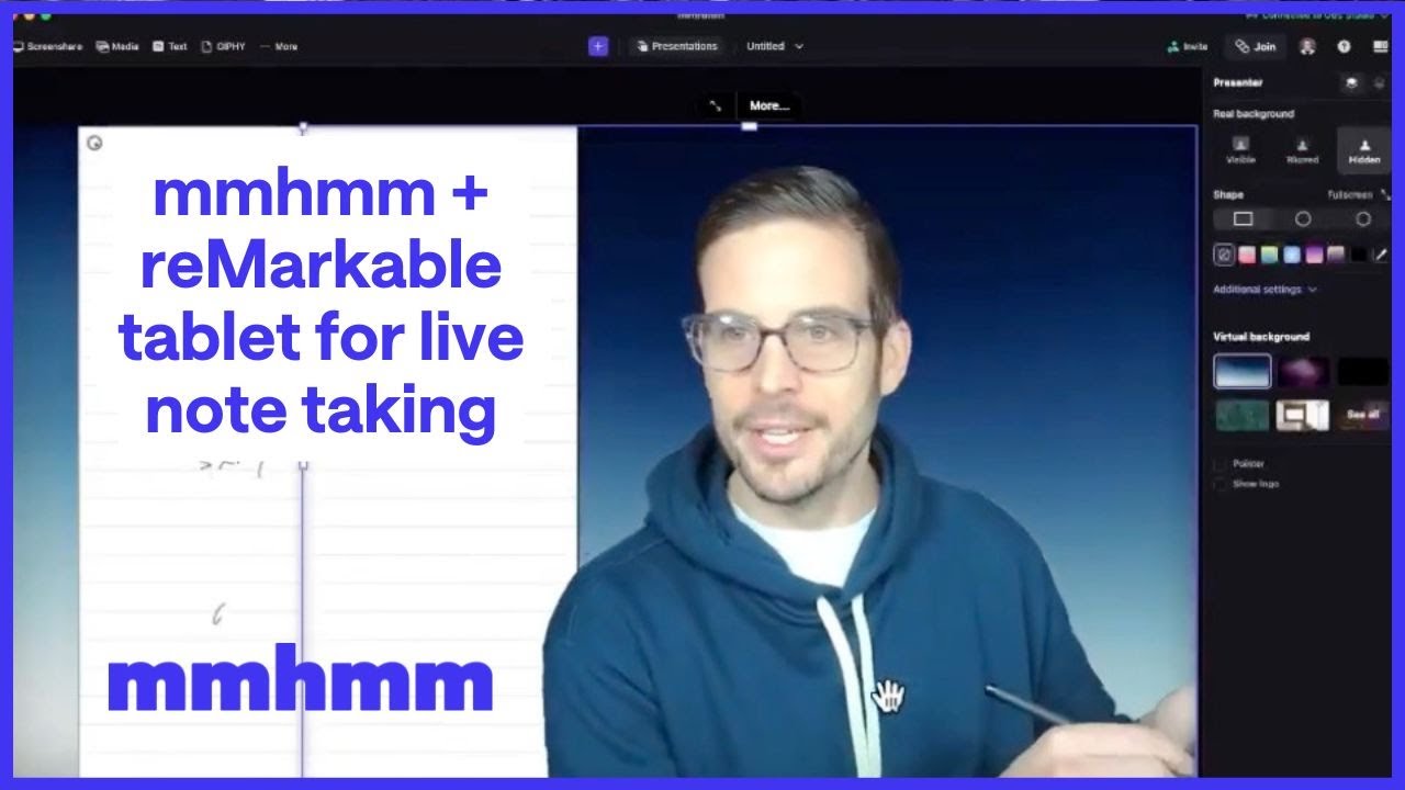 Present Note How to present note taking live with reMarkable Tablet + mmhmm - YouTube