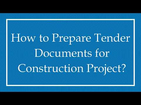 Video: How To Prepare Tender Documents