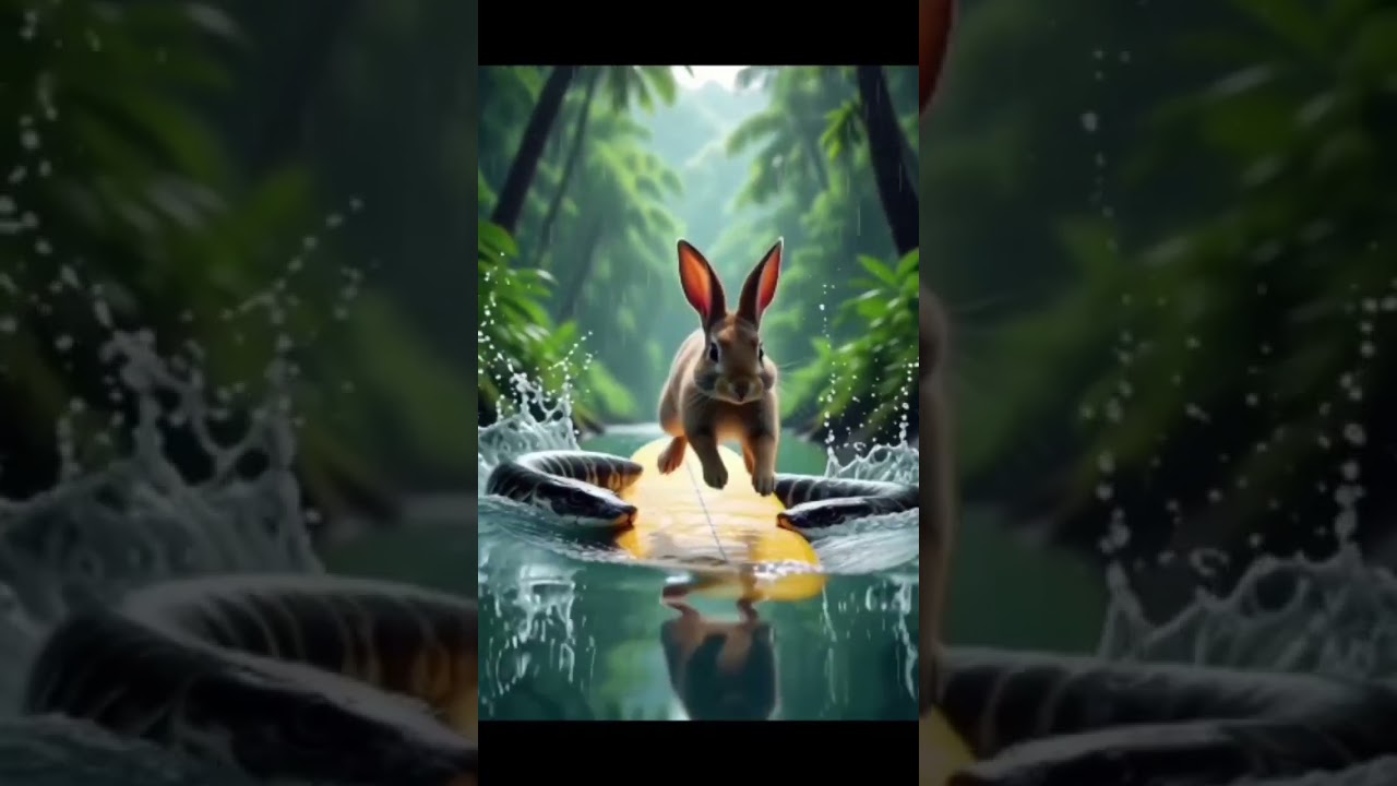 Cartoon video Anaconda attack rabbit 