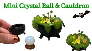 DIY Mini Cauldron &amp; Crystal Ball For The Pumpkin House